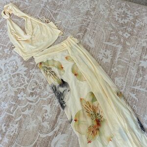 Floral Maxi Skirt and Top Set